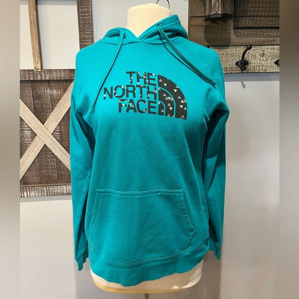 THE NORTH FACE Graphic Blue Long Sleeve‎ Hooded Sweatshirt Hoodie